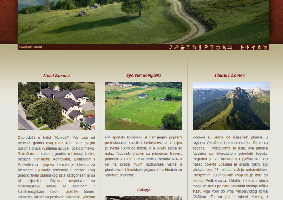 Novi web sajt Hotela Komovi
